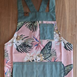 Avental Adulto Estrelícia Rosa/Verde M