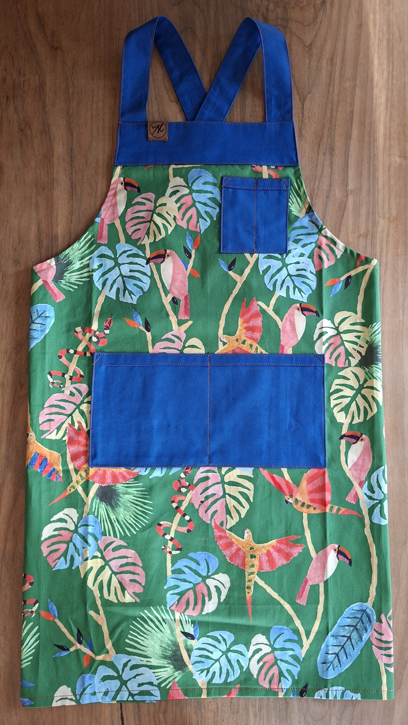 Avental AdultoTropical Verde/Azul M - Imagem 2