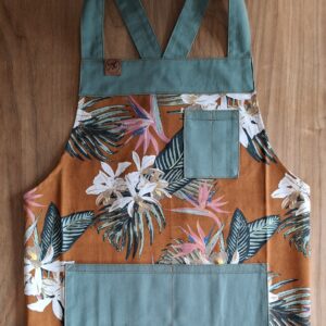 Avental Adulto Estrelícia Ocre/Verde M